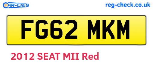 FG62MKM are the vehicle registration plates.