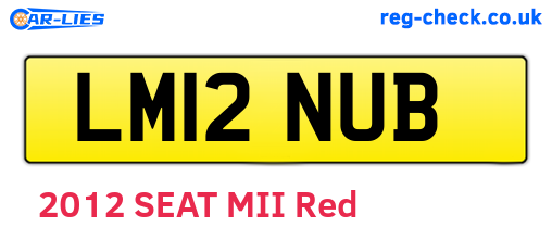 LM12NUB are the vehicle registration plates.