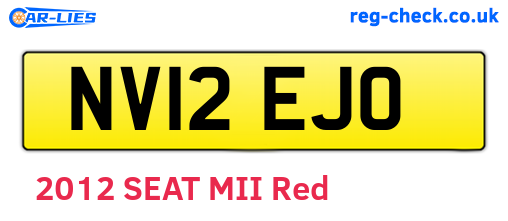 NV12EJO are the vehicle registration plates.