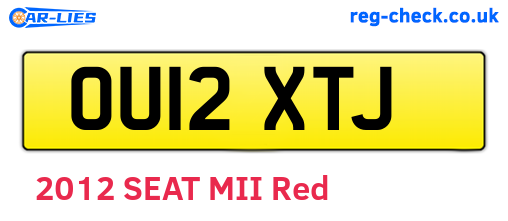 OU12XTJ are the vehicle registration plates.