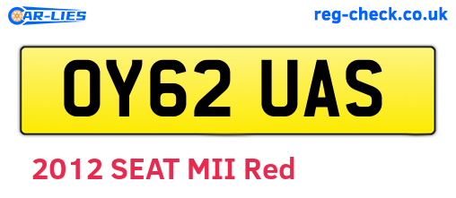 OY62UAS are the vehicle registration plates.
