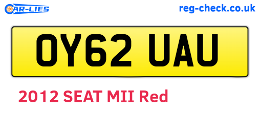 OY62UAU are the vehicle registration plates.