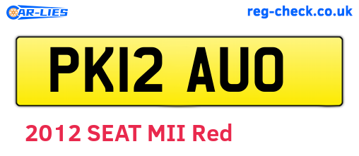 PK12AUO are the vehicle registration plates.