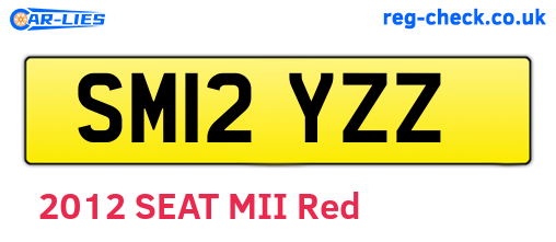 SM12YZZ are the vehicle registration plates.