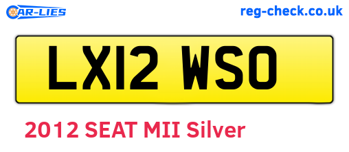 LX12WSO are the vehicle registration plates.