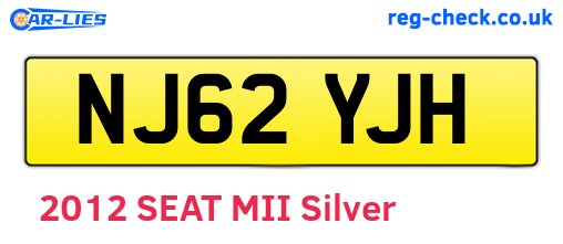 NJ62YJH are the vehicle registration plates.