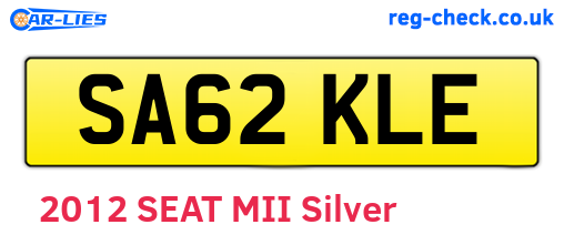 SA62KLE are the vehicle registration plates.