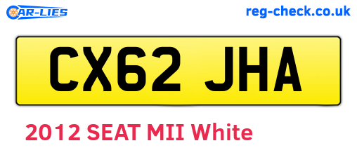 CX62JHA are the vehicle registration plates.