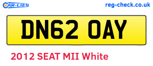 DN62OAY are the vehicle registration plates.