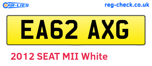 EA62AXG are the vehicle registration plates.