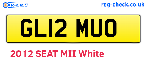 GL12MUO are the vehicle registration plates.
