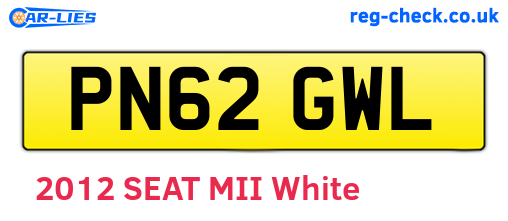 PN62GWL are the vehicle registration plates.