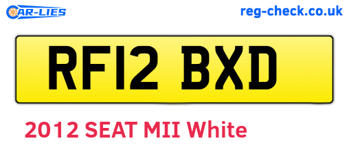 RF12BXD are the vehicle registration plates.