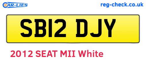 SB12DJY are the vehicle registration plates.