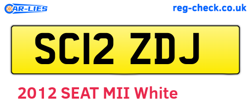 SC12ZDJ are the vehicle registration plates.