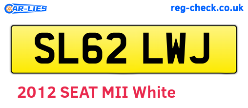 SL62LWJ are the vehicle registration plates.