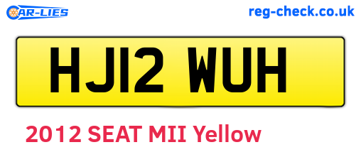 HJ12WUH are the vehicle registration plates.