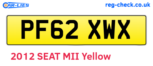 PF62XWX are the vehicle registration plates.