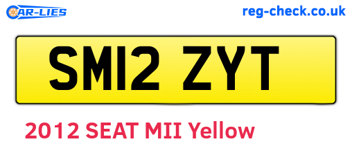 SM12ZYT are the vehicle registration plates.