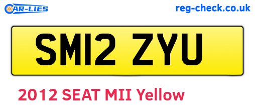 SM12ZYU are the vehicle registration plates.