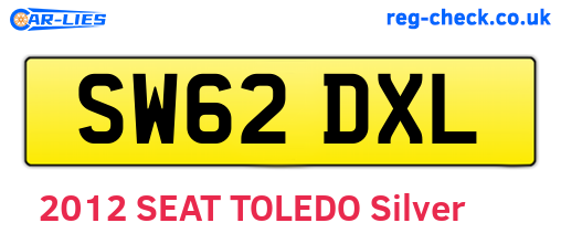 SW62DXL are the vehicle registration plates.