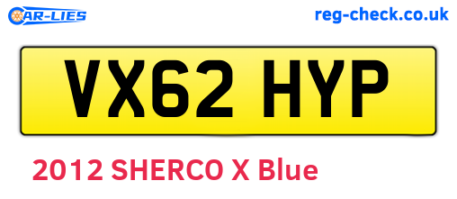 VX62HYP are the vehicle registration plates.