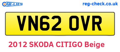 VN62OVR are the vehicle registration plates.