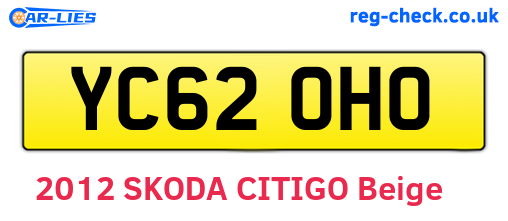 YC62OHO are the vehicle registration plates.