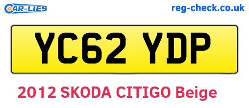 YC62YDP are the vehicle registration plates.