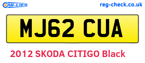 MJ62CUA are the vehicle registration plates.