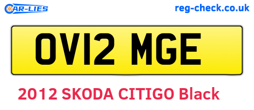 OV12MGE are the vehicle registration plates.