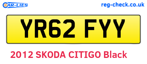 YR62FYY are the vehicle registration plates.