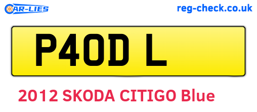 P4ODL are the vehicle registration plates.