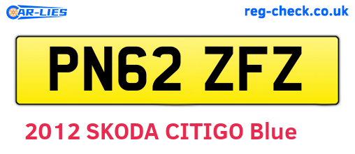 PN62ZFZ are the vehicle registration plates.
