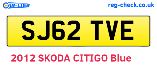 SJ62TVE are the vehicle registration plates.