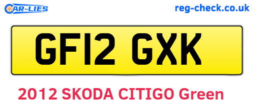 GF12GXK are the vehicle registration plates.