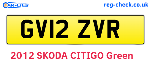 GV12ZVR are the vehicle registration plates.