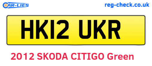 HK12UKR are the vehicle registration plates.