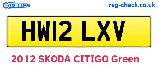 HW12LXV are the vehicle registration plates.
