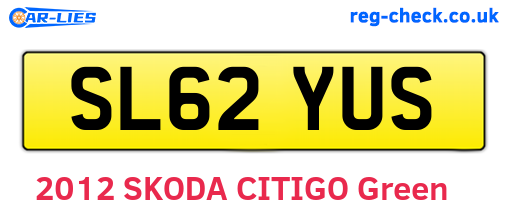 SL62YUS are the vehicle registration plates.