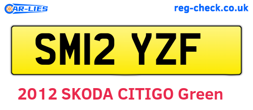 SM12YZF are the vehicle registration plates.