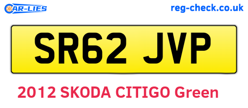 SR62JVP are the vehicle registration plates.