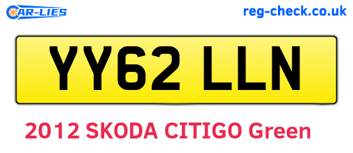 YY62LLN are the vehicle registration plates.