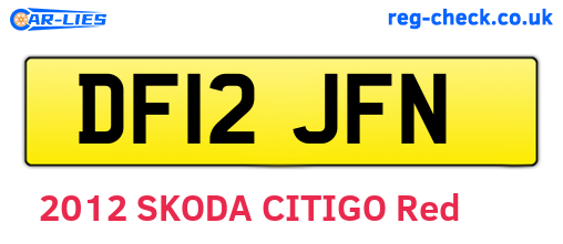 DF12JFN are the vehicle registration plates.