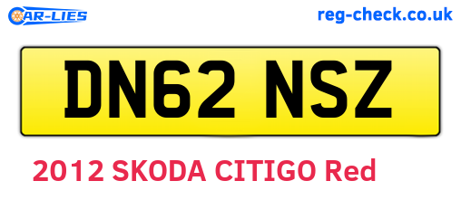 DN62NSZ are the vehicle registration plates.