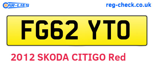 FG62YTO are the vehicle registration plates.