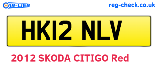 HK12NLV are the vehicle registration plates.