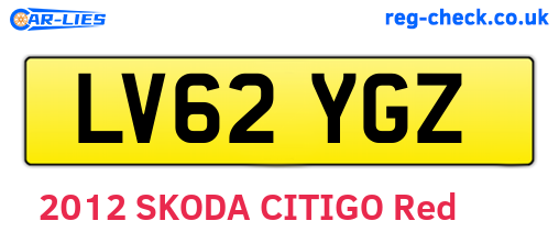 LV62YGZ are the vehicle registration plates.