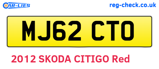 MJ62CTO are the vehicle registration plates.