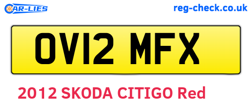 OV12MFX are the vehicle registration plates.